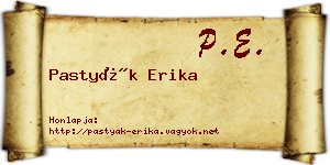 Pastyák Erika névjegykártya